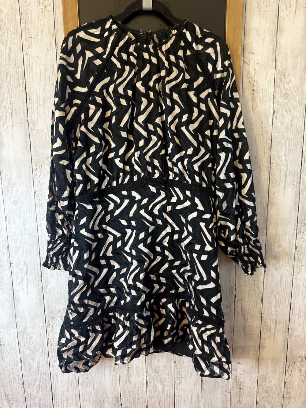 Adelyn Rae Women's Midi Lined Dress M Black White